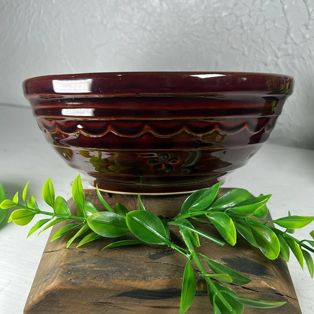Marcrest Daisy Dot Divided Stoneware Serving Dish Bowl VTG Farmhouse Country